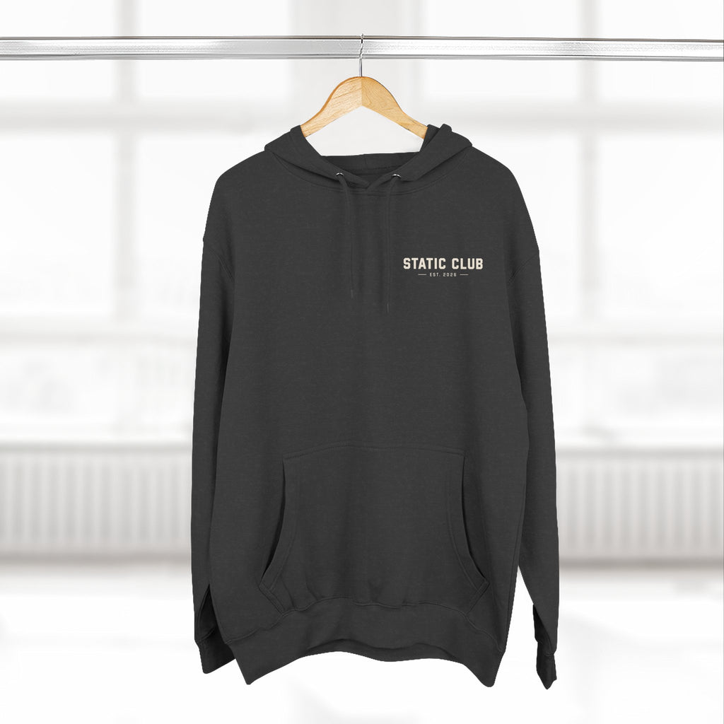 STATIC CLUB Core Hoodie — Minimal Logo