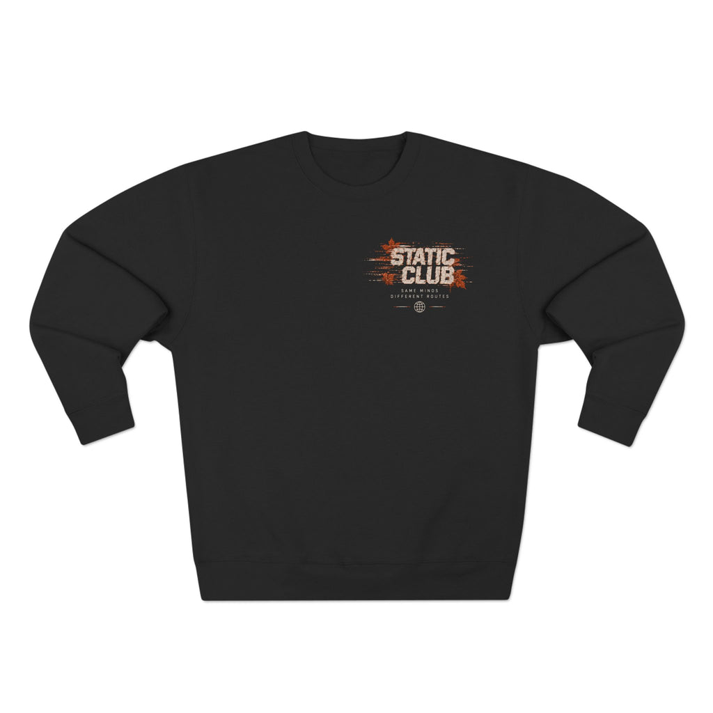 STATIC CLUB Autumn Crewneck Sweatshirt — “Same Minds. Different Routes.”