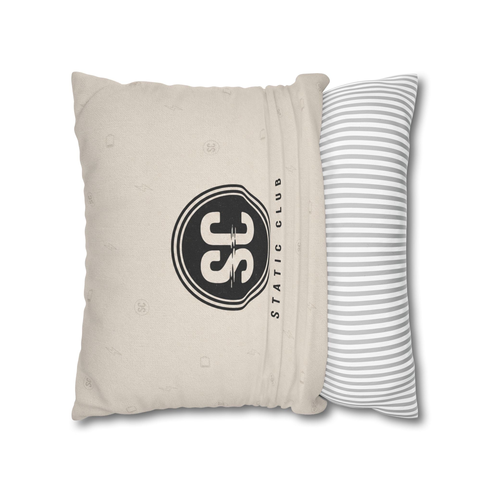 Recharging Social Battery Decorative Pillow Cover | Introvert Throw Cushion | Minimalist Neutral Home Décor | STATIC CLUB