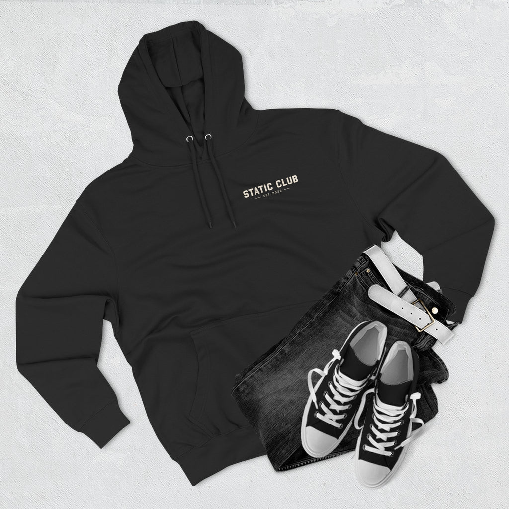 STATIC CLUB Core Hoodie — Minimal Logo