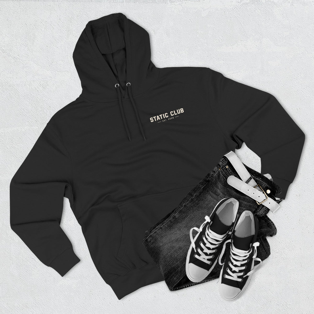 STATIC CLUB Core Hoodie — Minimal Logo