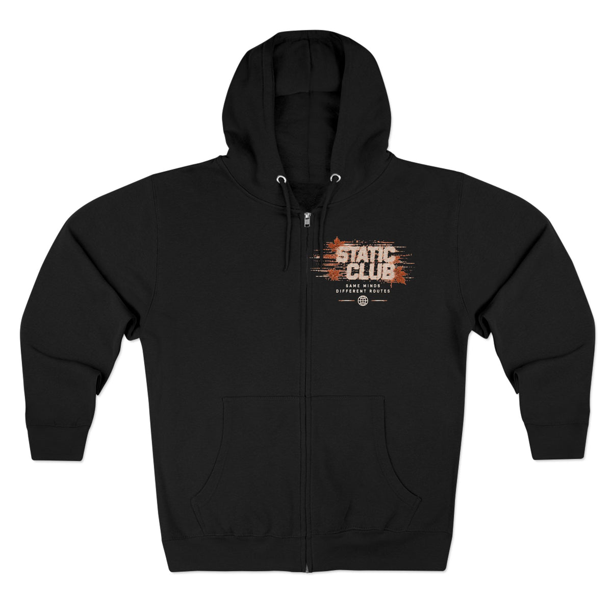 STATIC CLUB Autumn Zip Hoodie — “Same Minds. Different Routes.”