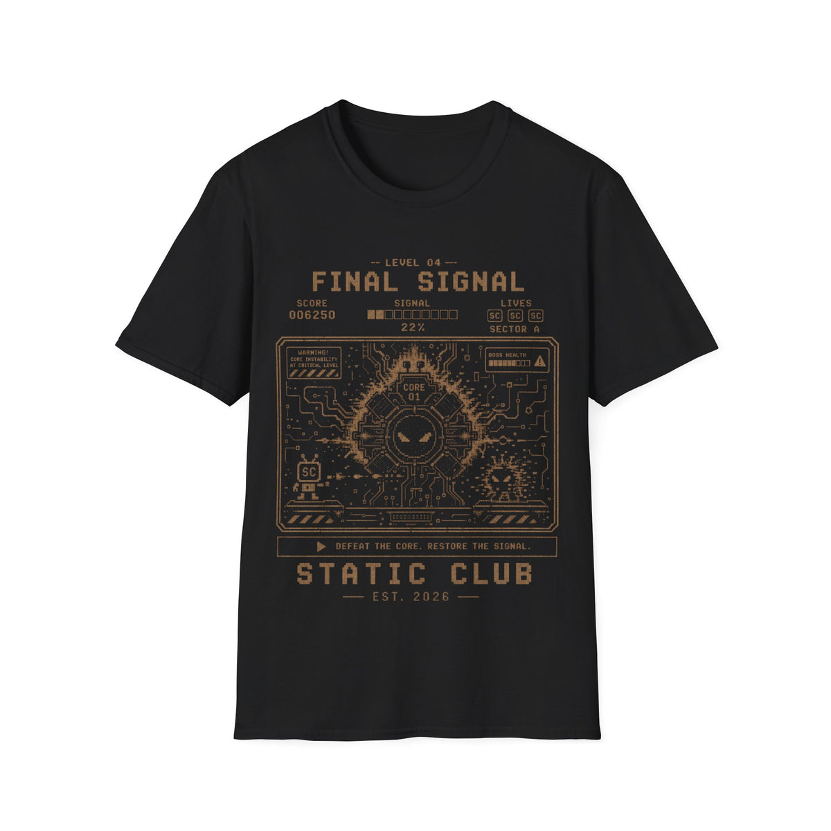 Signal Run Retro Arcade T-Shirt – Level 04: Final Signal
