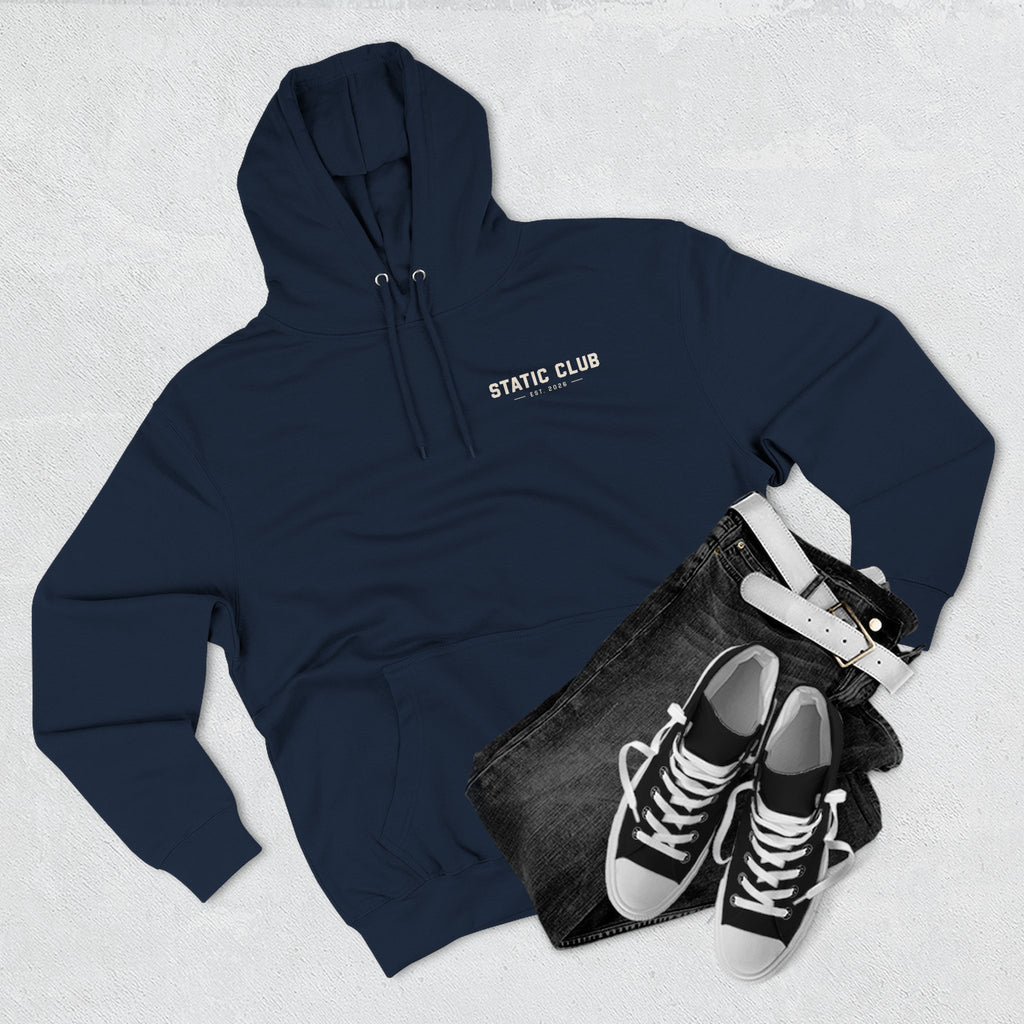 STATIC CLUB Core Hoodie — Minimal Logo
