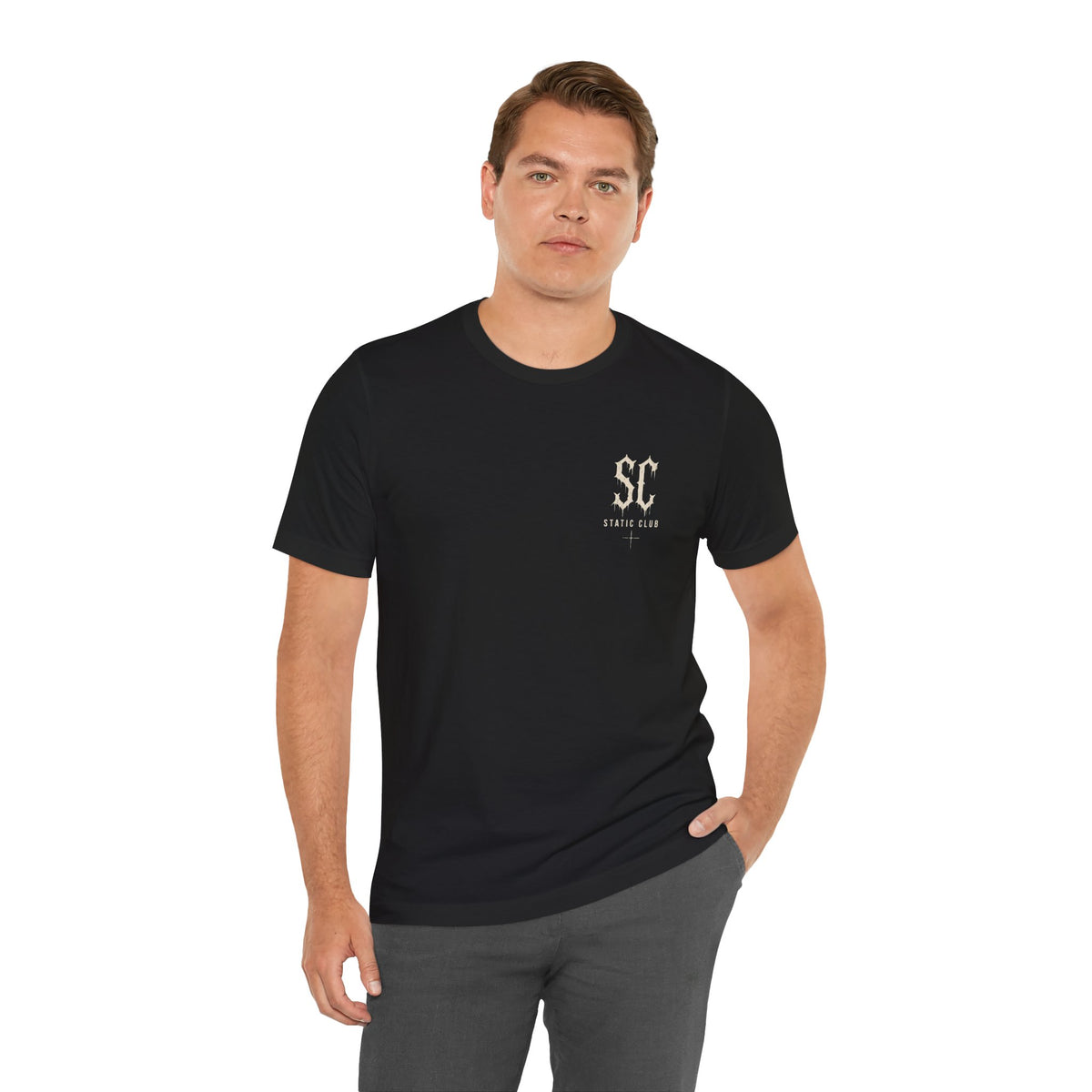 SC STATIC CLUB Pocket Tee — Vintage Logo Short Sleeve T-Shirt