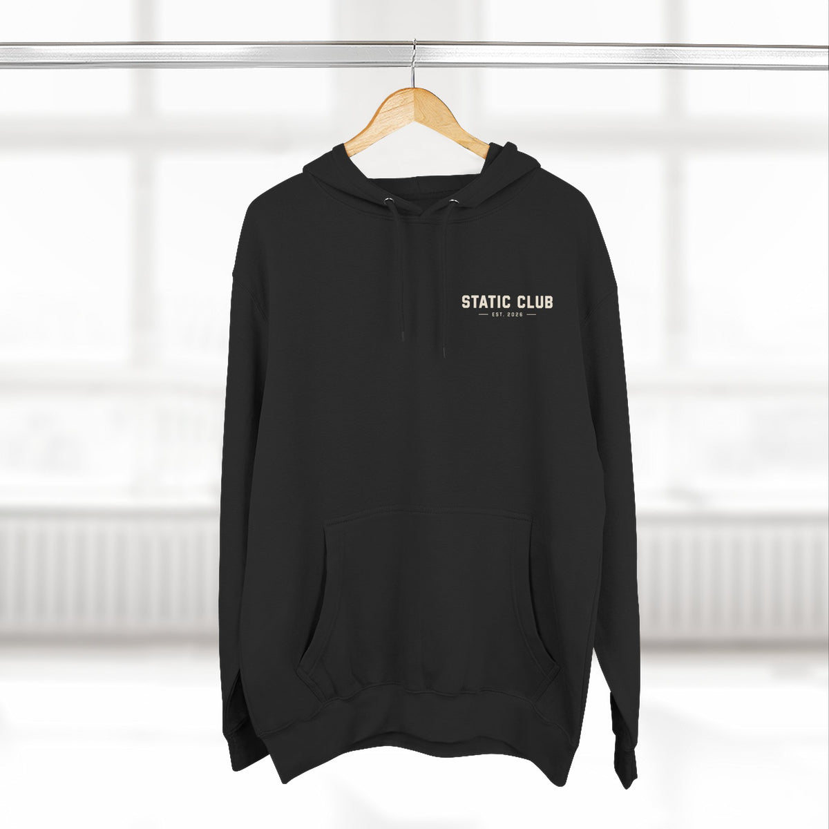 STATIC CLUB Core Hoodie — Minimal Logo