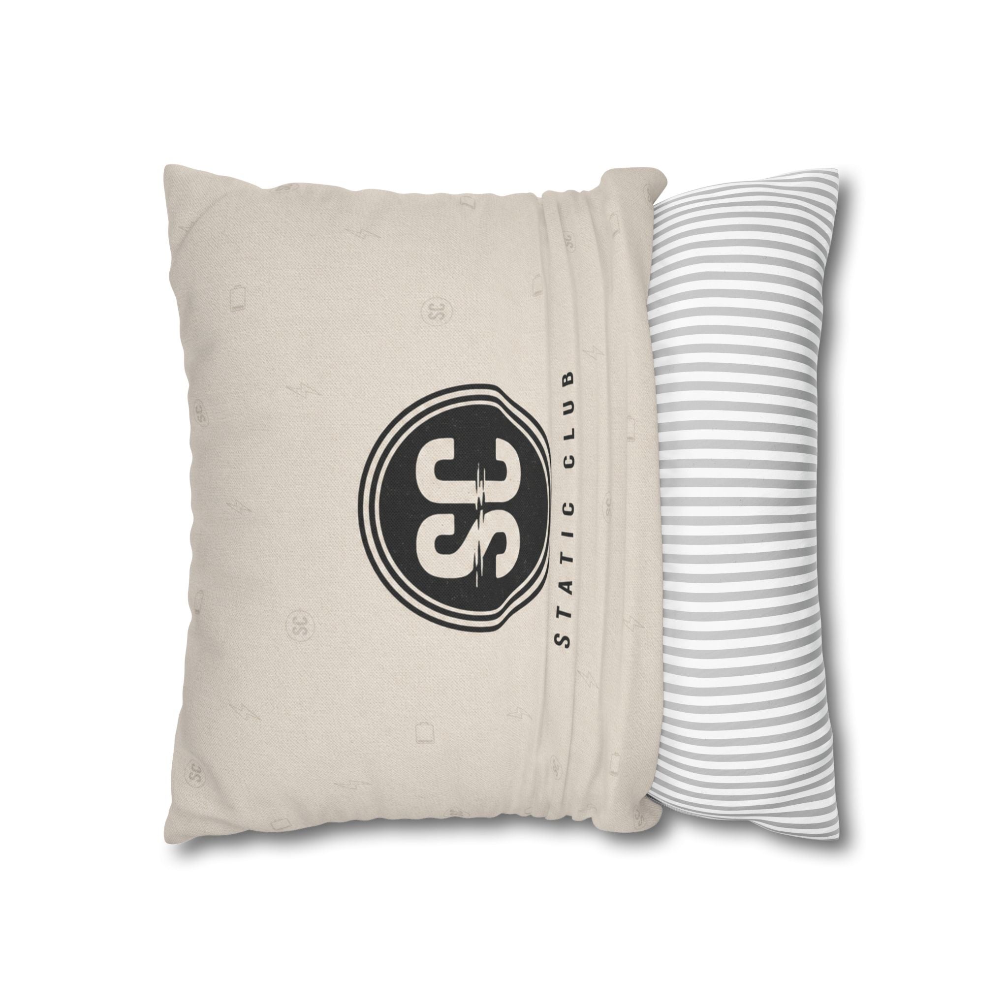 Recharging Social Battery Decorative Pillow Cover | Introvert Throw Cushion | Minimalist Neutral Home Décor | STATIC CLUB