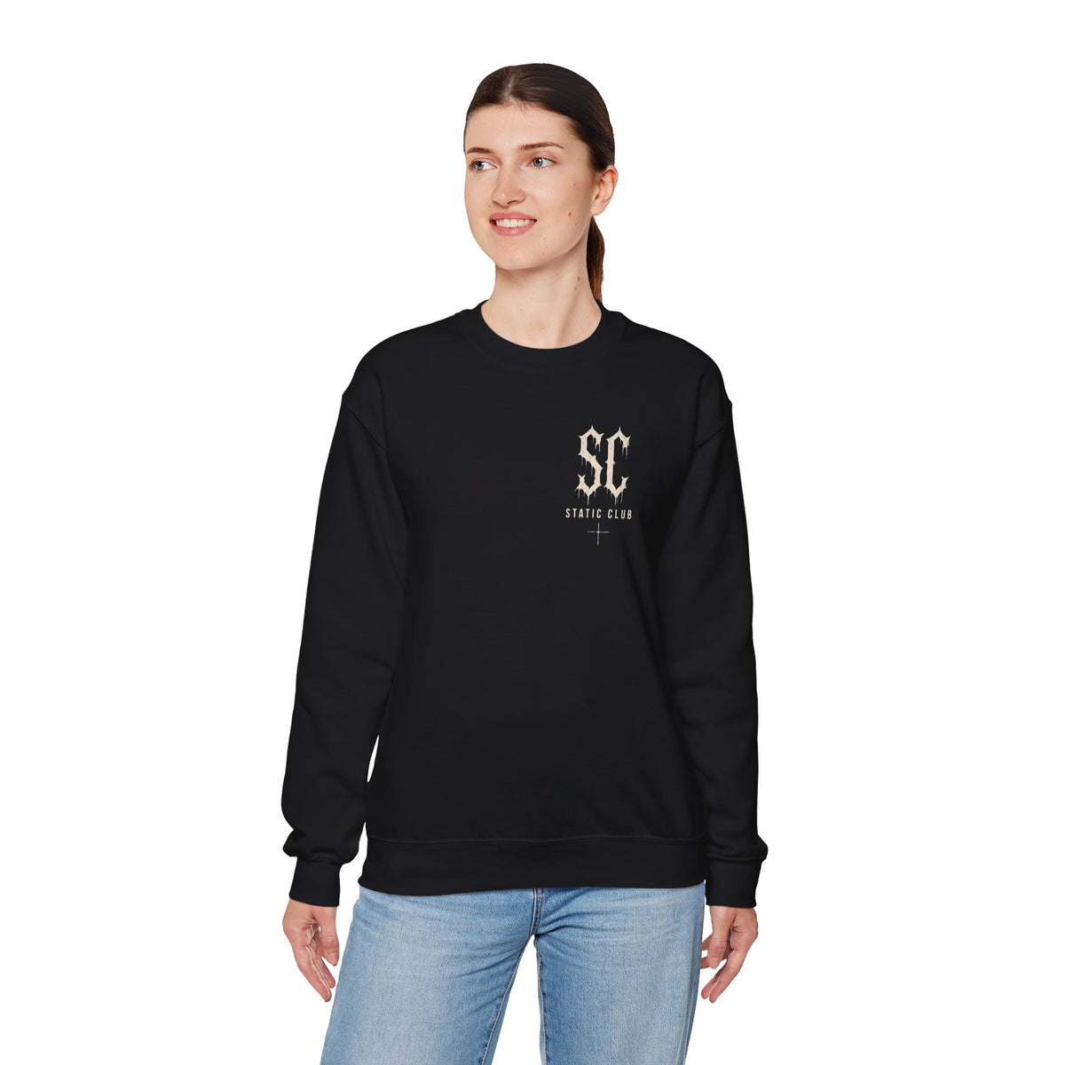 SC Gothic Crewneck Sweatshirt — STATIC CLUB Logo Pullover