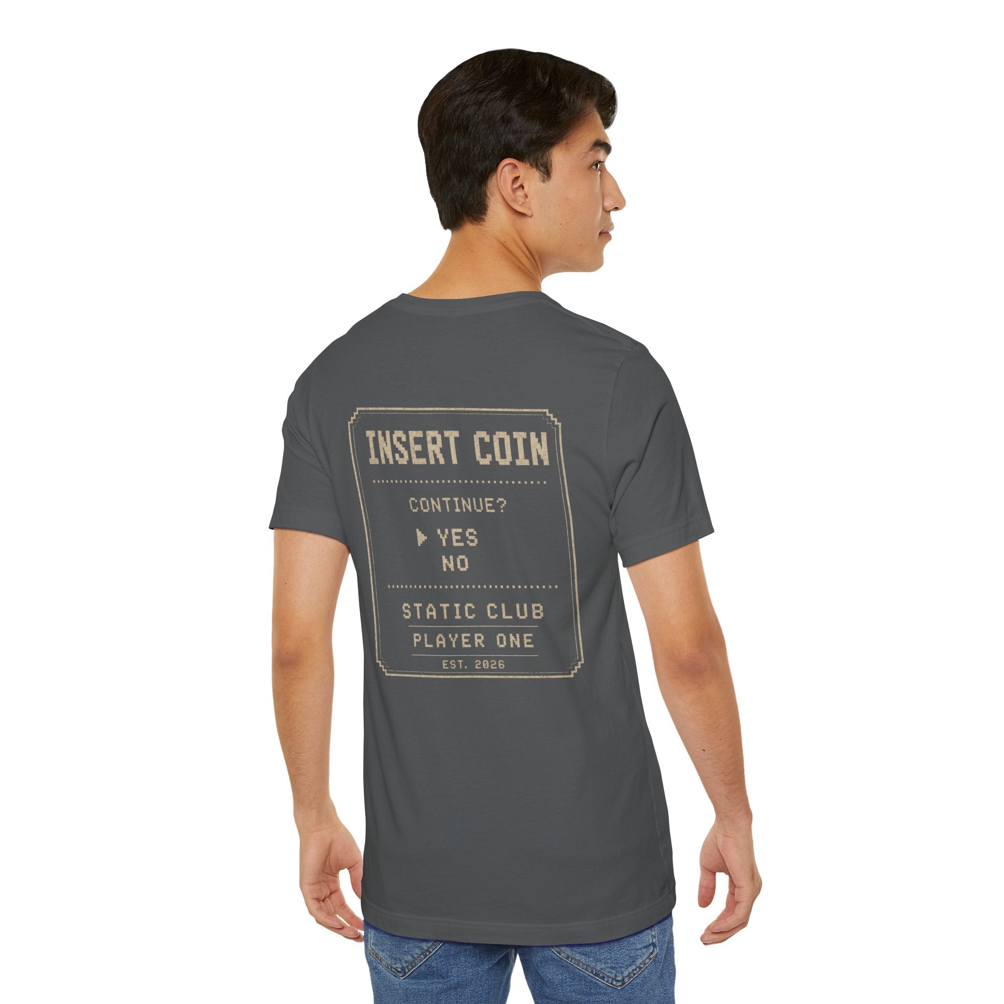 Insert Coin T-Shirt – Vintage Arcade "Continue? Yes" Gamer Tee