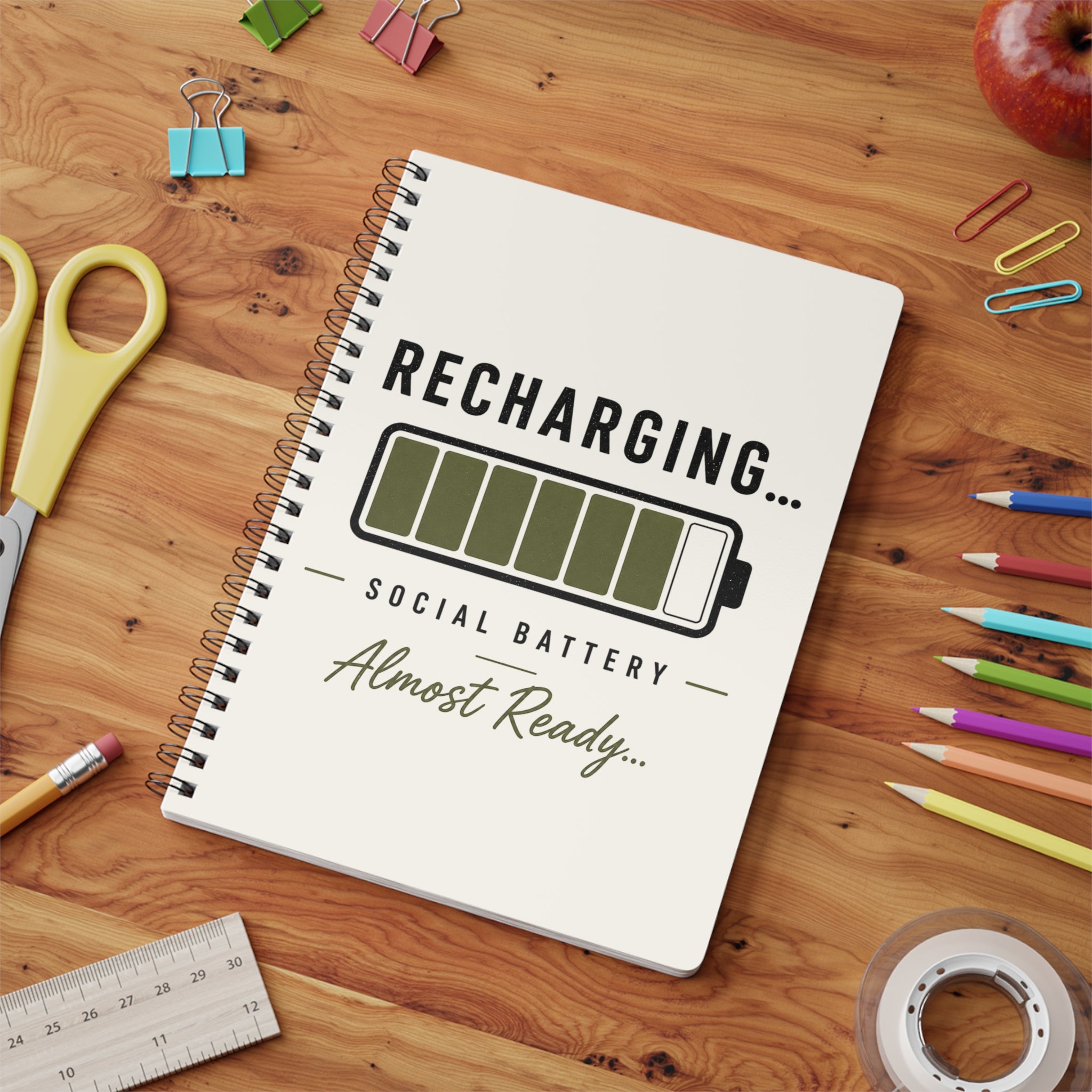 Recharging A5 Wirobound Notebook | Minimalist Journal | STATIC CLUB
