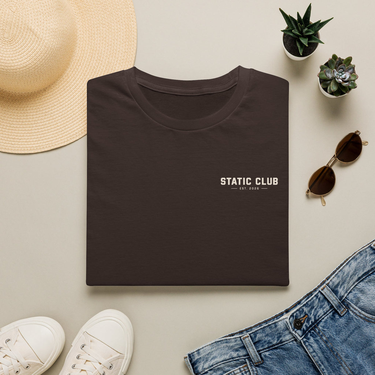 STATIC CLUB Small Print Graphic Tee — Vintage Logo T-Shirt