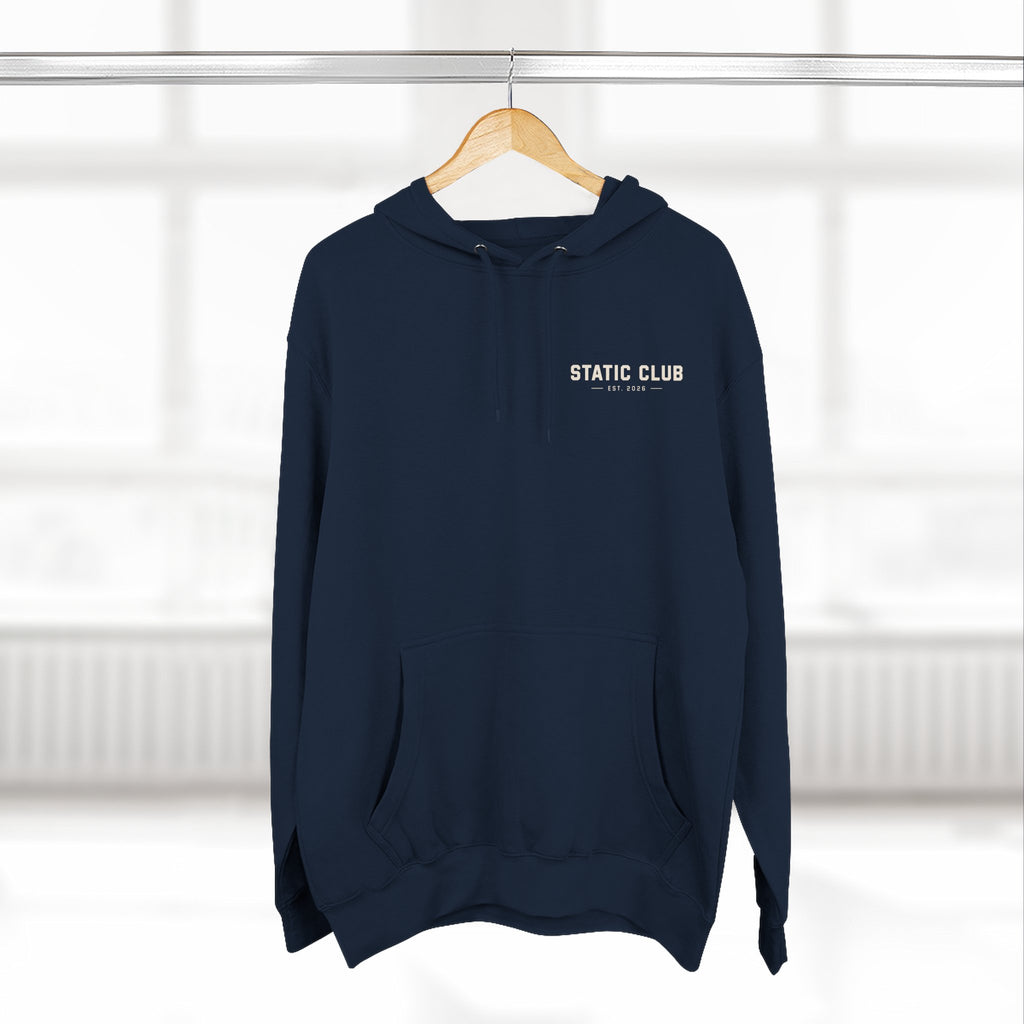 STATIC CLUB Core Hoodie — Minimal Logo