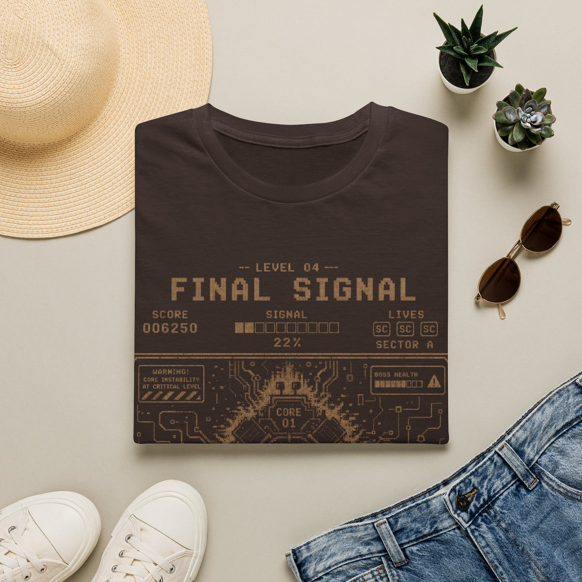Signal Run Retro Arcade T-Shirt – Level 04: Final Signal