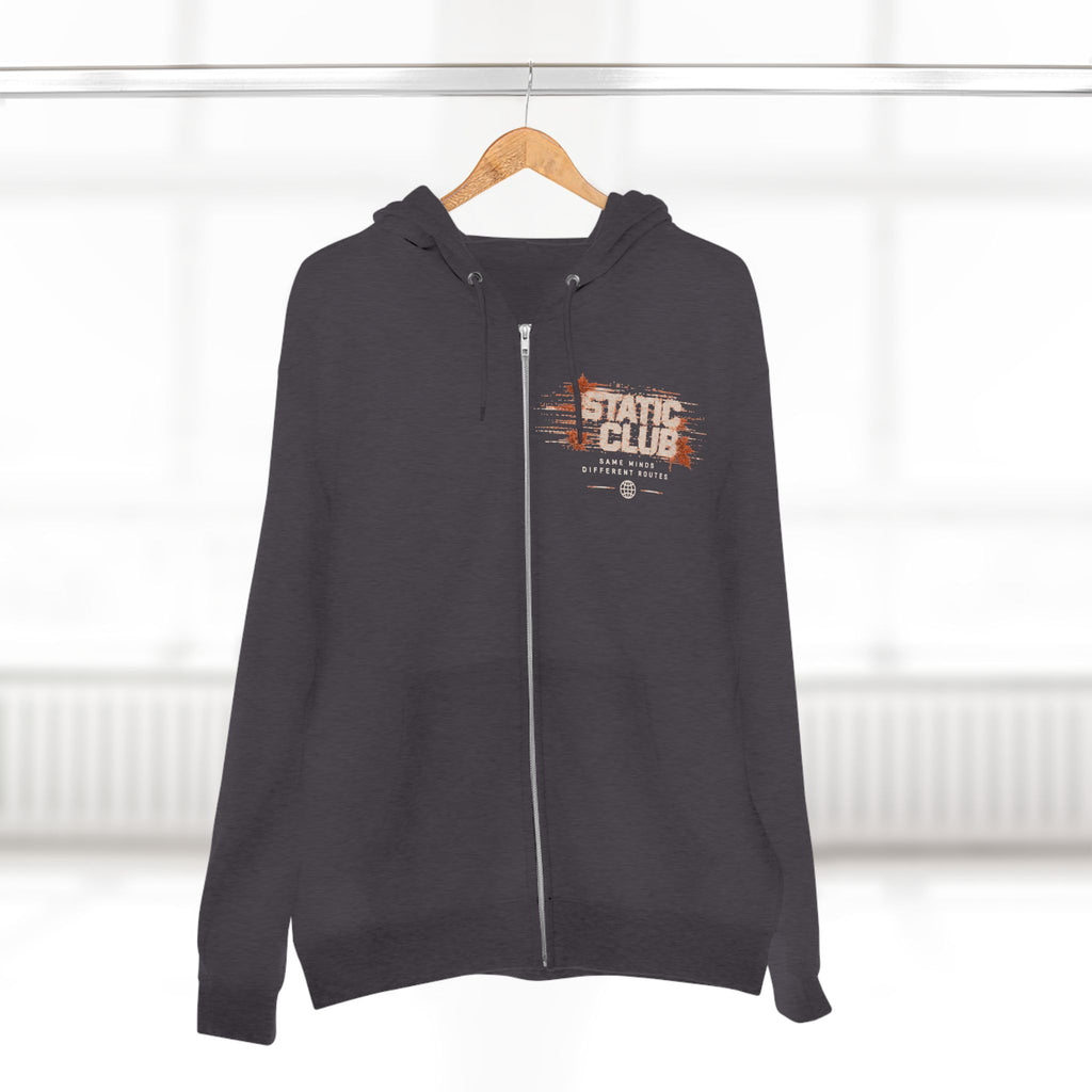 STATIC CLUB Autumn Zip Hoodie — “Same Minds. Different Routes.”