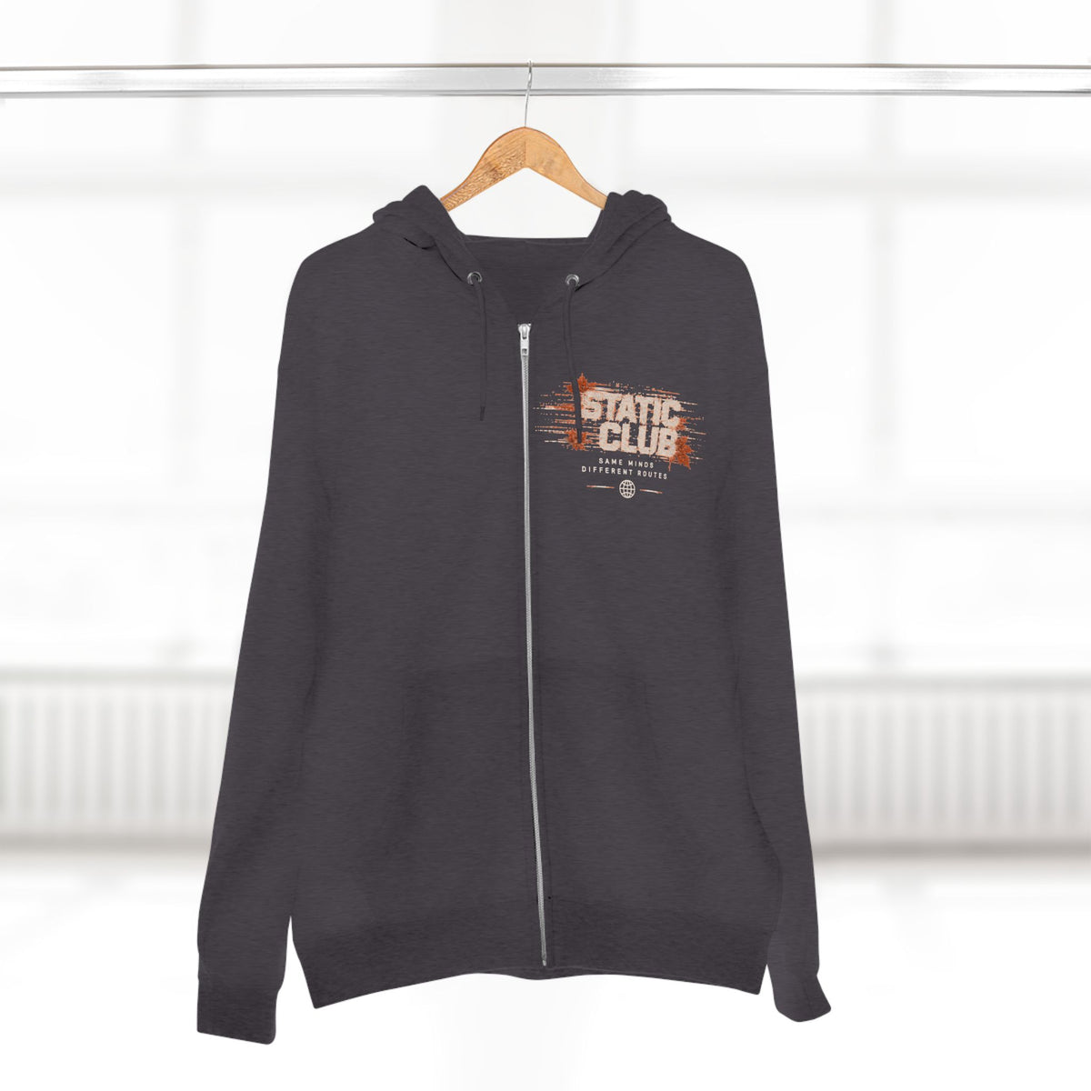 STATIC CLUB Autumn Zip Hoodie — “Same Minds. Different Routes.”