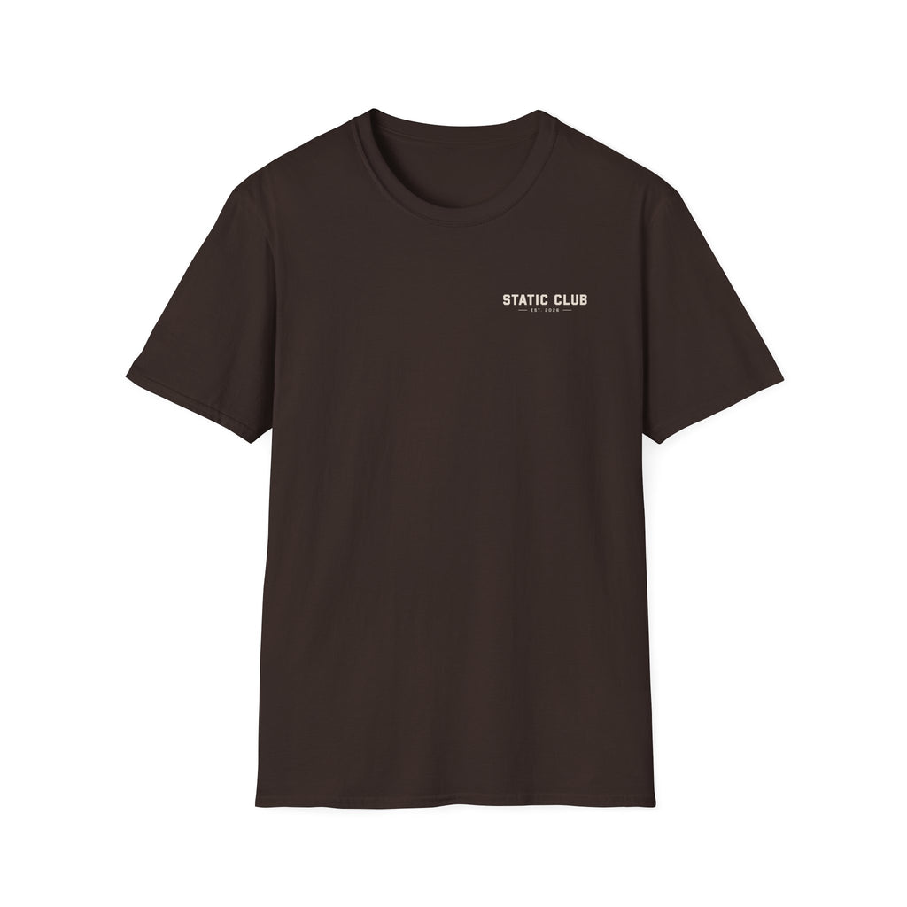 STATIC CLUB Small Print Graphic Tee — Vintage Logo T-Shirt