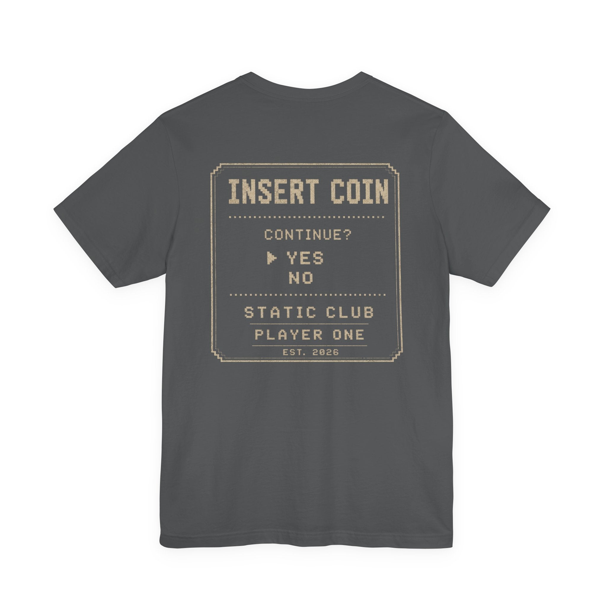 Insert Coin T-Shirt – Vintage Arcade "Continue? Yes" Gamer Tee